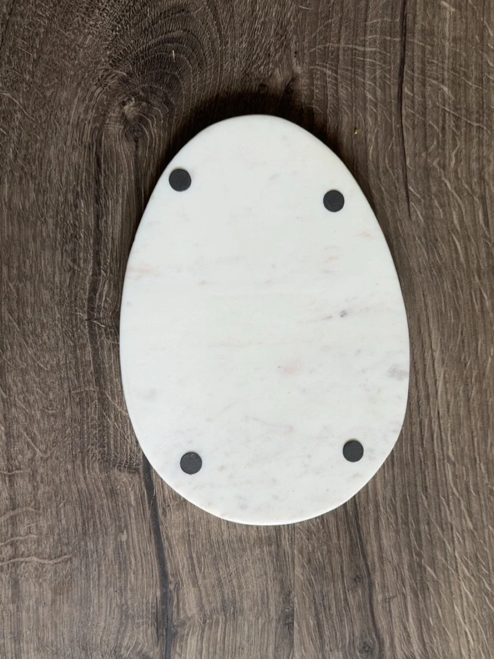 White Marble Egg-Shaped Serving Tray